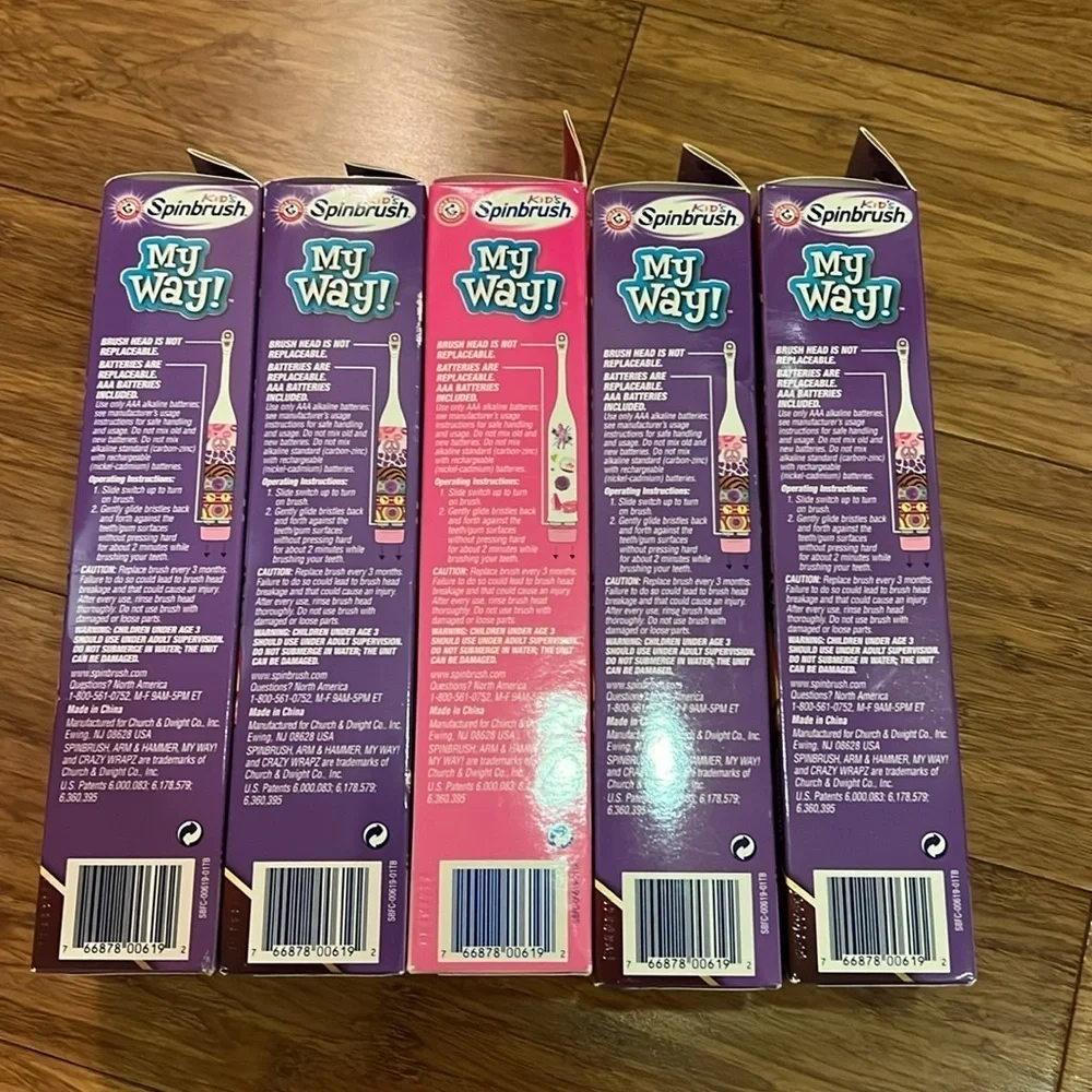 ARM & HAMMER Kid’s Spinbrush bundle of 5 toothbrushes for kids New in box!